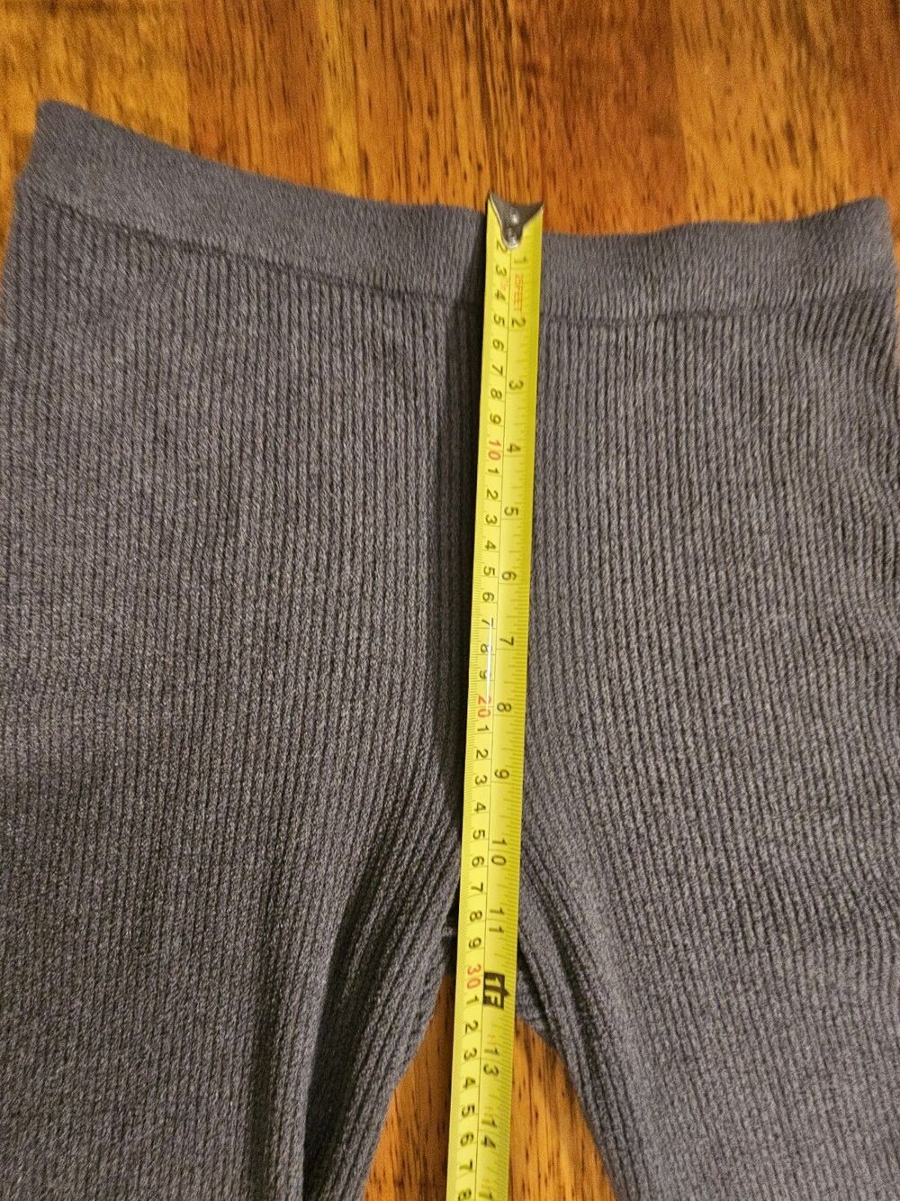 BAREFOOT DREAMS CozyChic Ultra Lite Slim Slit Ribbed Knit Pants Gray Medium EUC - Picture 6 of 10